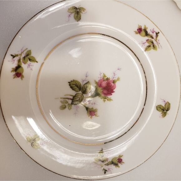 Gold China made in Japan Moss Rose 2 dessert plates 1 Yakama China saucer - Picture 3 of 10